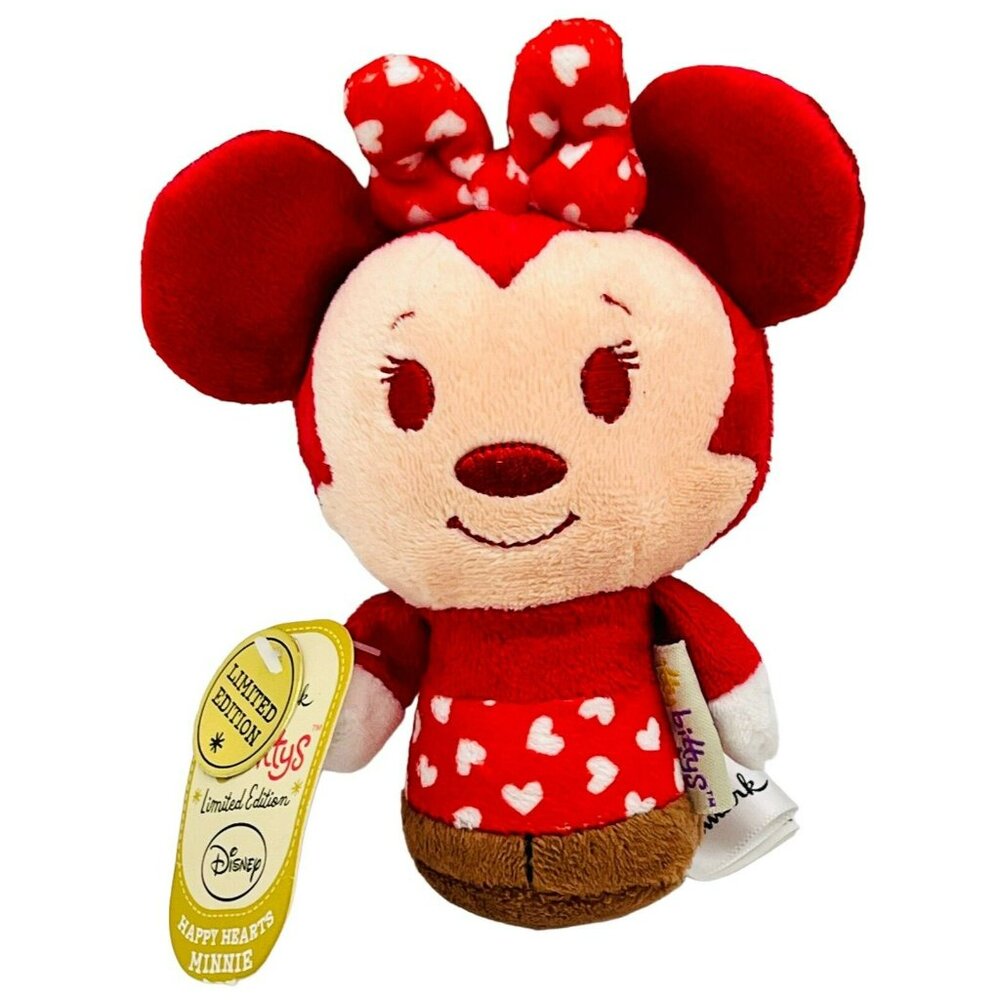 Hallmark Itty Bittys Minnie Mouse Plush Happy Hearts Lot of 2 Valentine Disney - Picture 2 of 9